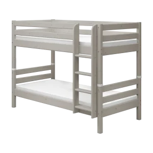Bunk Bed 154 cm with Ladder and Safety Rail, 90x200 cm, Grey