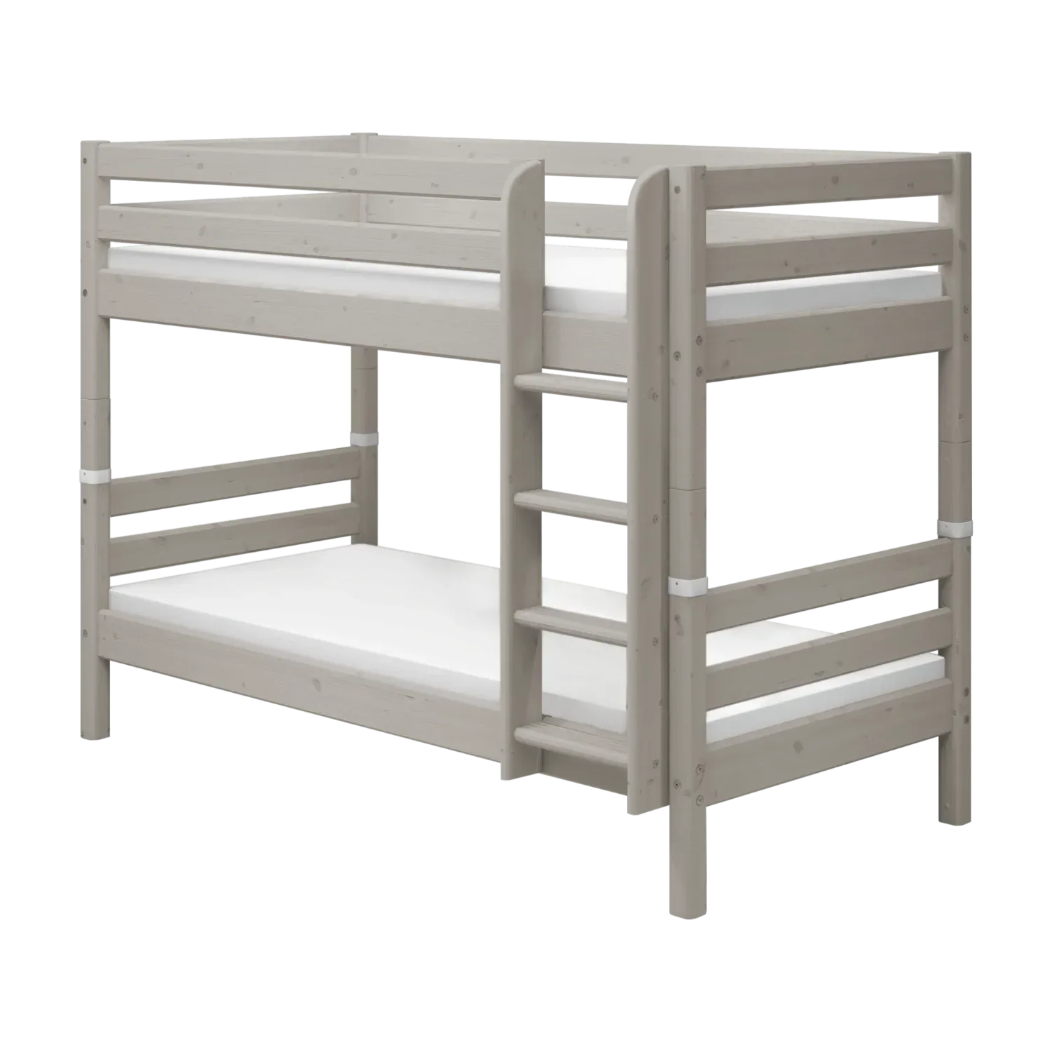 Bunk Bed 154 cm with Ladder and Safety Rail, 90x200 cm, Grey