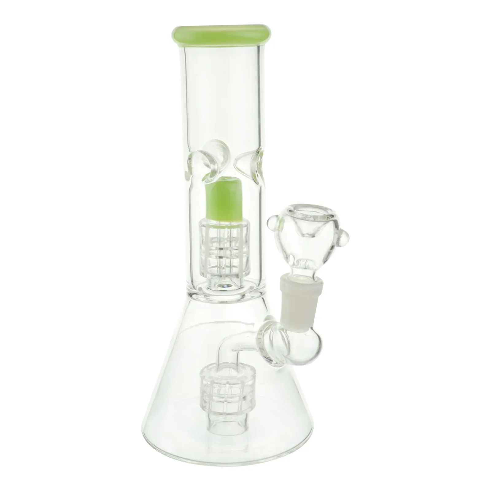 Color Tip Double Matrix Beaker Bong - 8 inches - Image 2