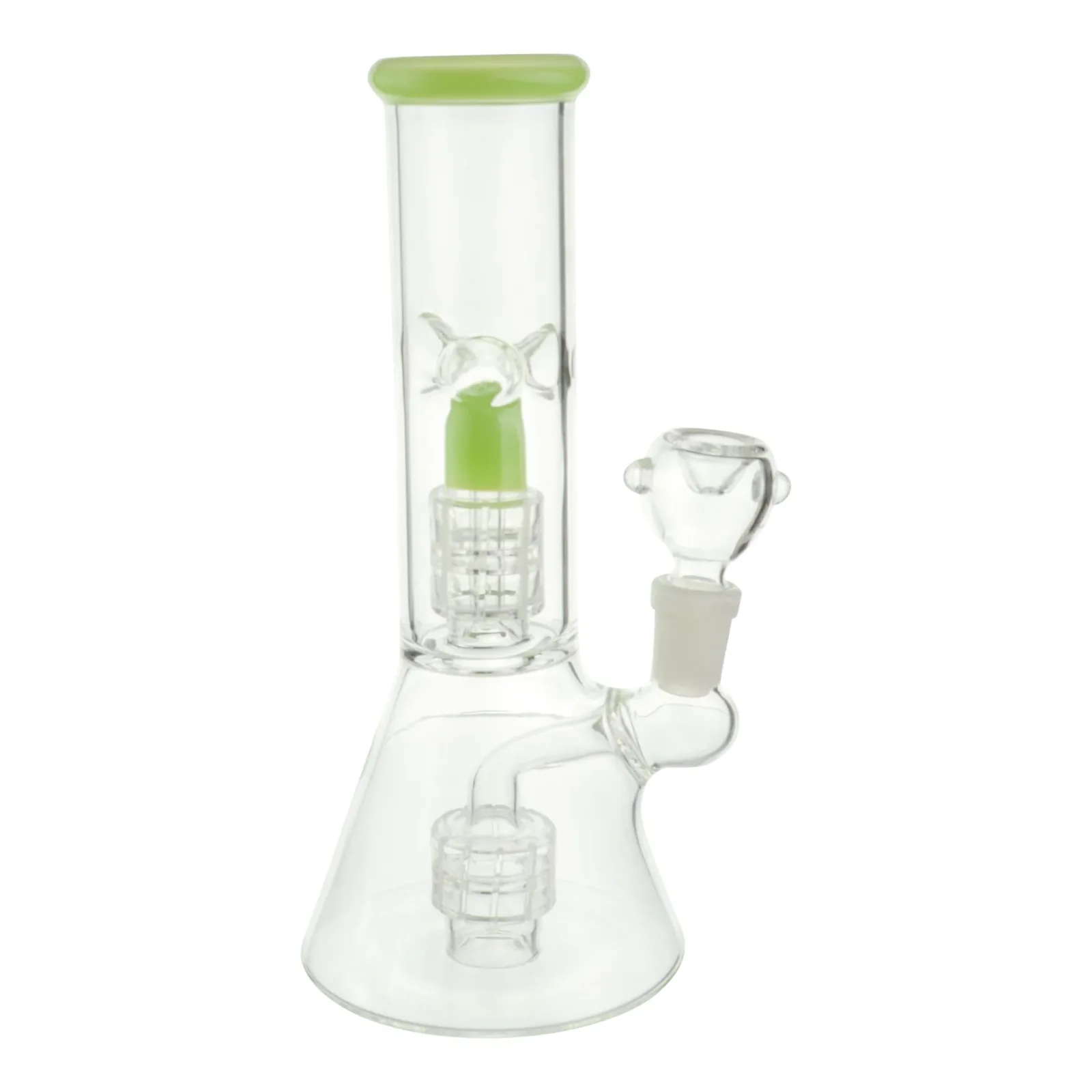 Color Tip Double Matrix Beaker Bong - 8 inches
