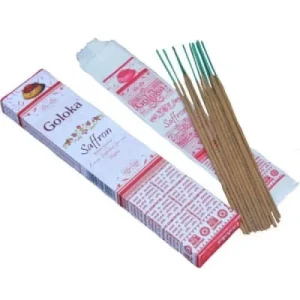 Goloka – Saffron 9″ Incense Sticks (15g)