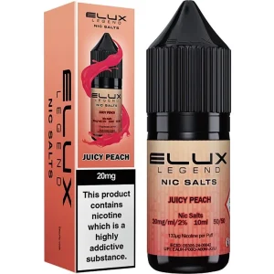 Juicy peach ELUX Legend nic salts e-liquid 10ml