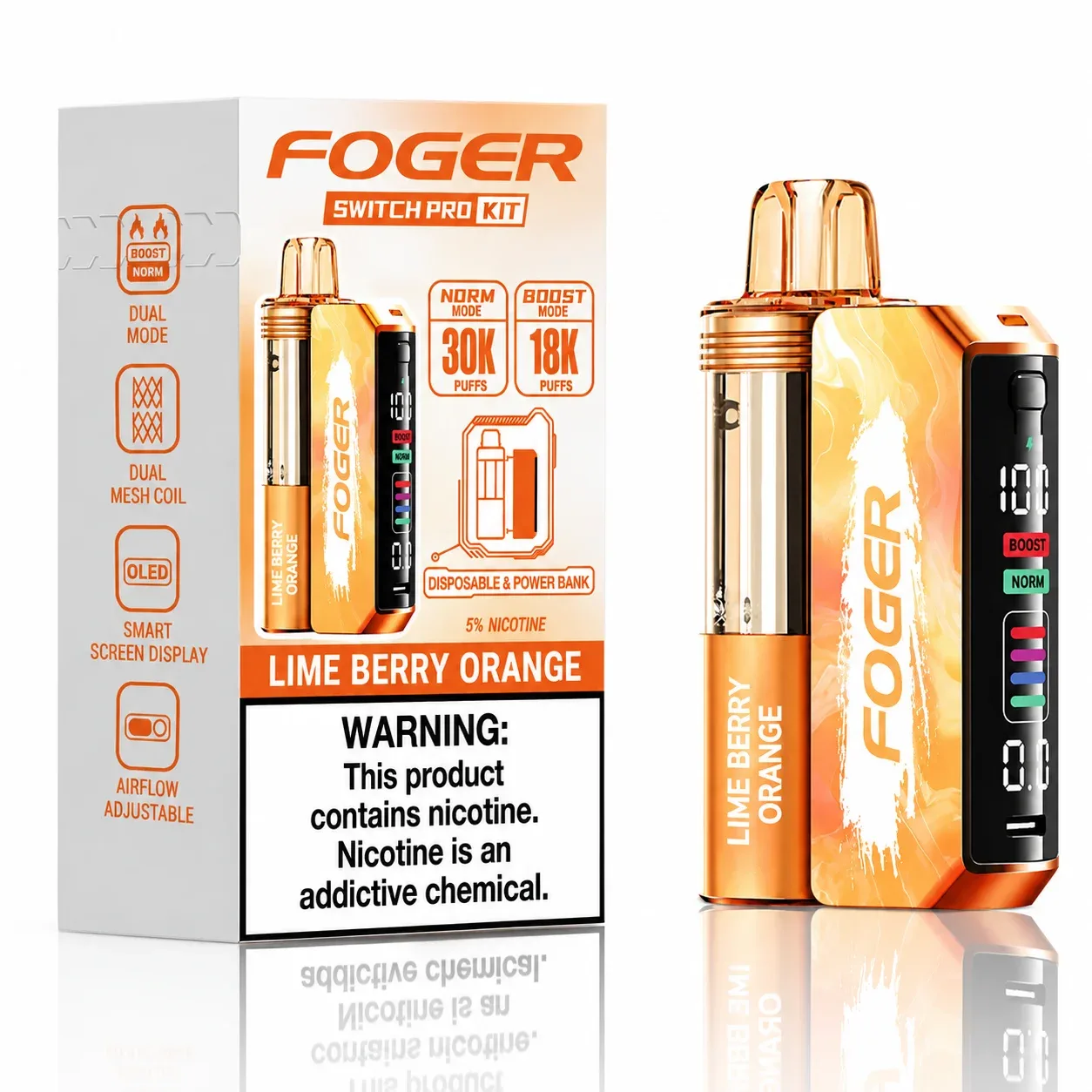 Lime Berry Orange - Foger Switch Pro 30K Disposable Kit