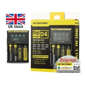 Nitecore Charger D4 Intelligent Li-Ion, LiFePO4 & Ni-MH 26650-18650 Battery Charger