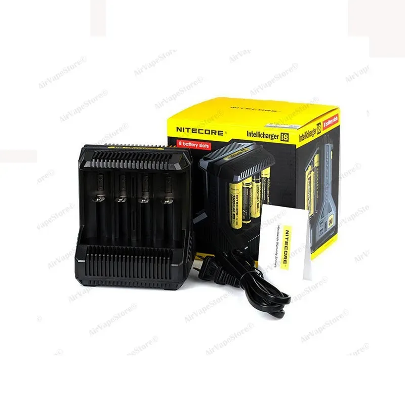 Nitecore i8 8-Bay Intelligent Battery Charger for 18650, 20700, 21700 & 26650 Batteries