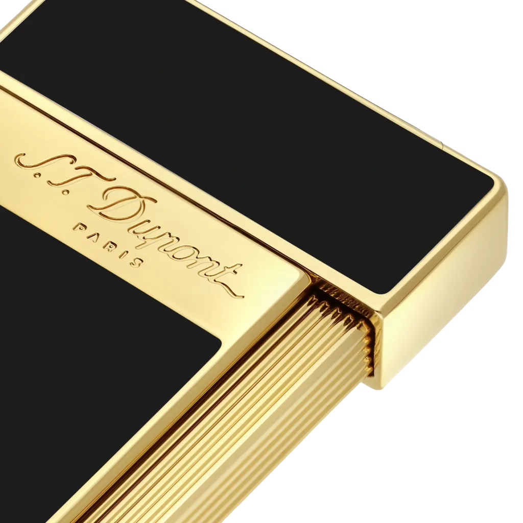 S.T. Dupont Slimmy Lighter – Black & Gold - Image 2