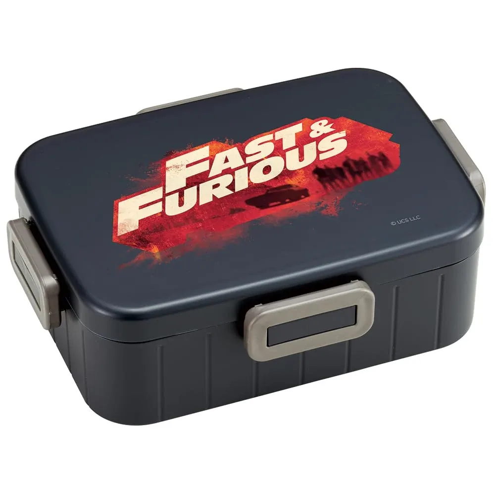 Skater Lunch Box 900ml Large Capacity 4-Point Lock Antibacterial Fast & Furious