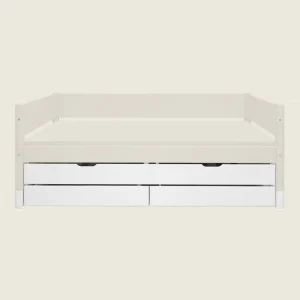 Trundle Pull-out Bed with 2 Drawers, 90x190 cm, White